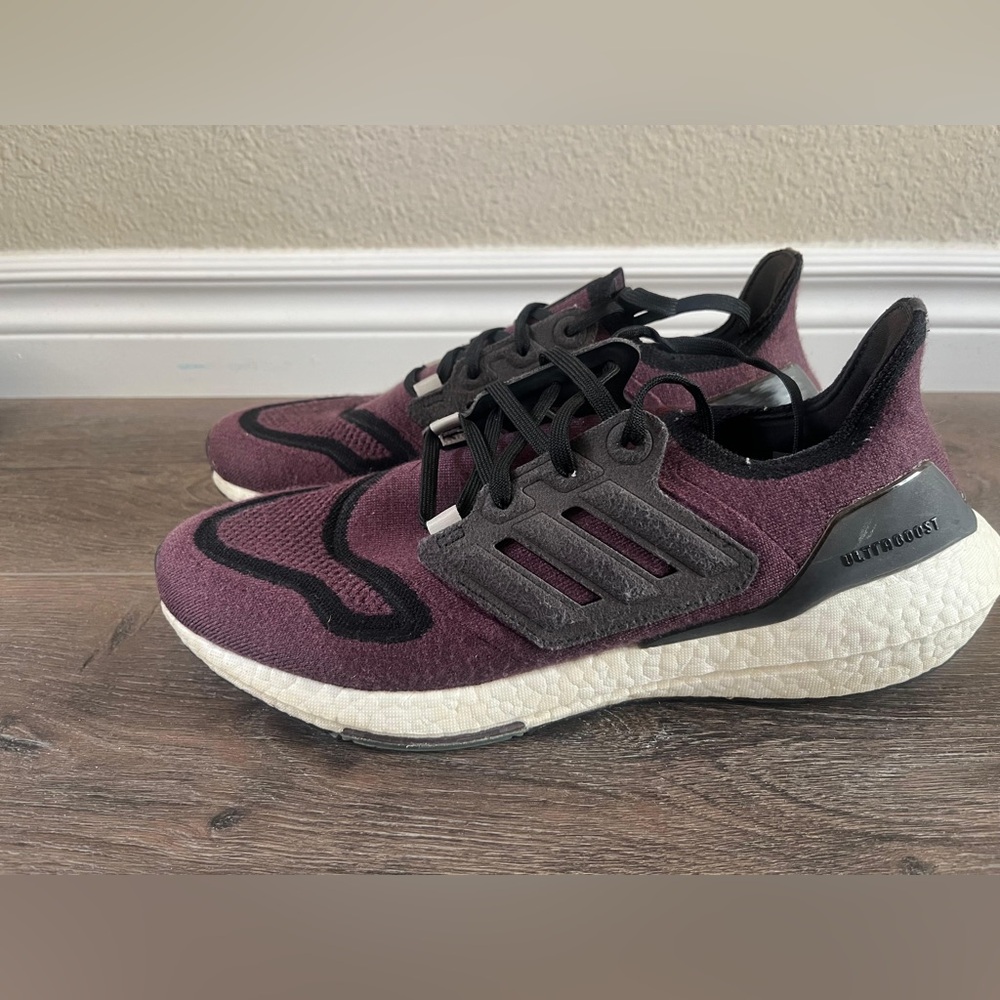 Adidas UltraBoost 22 Burgundy and Black Running Shoes
